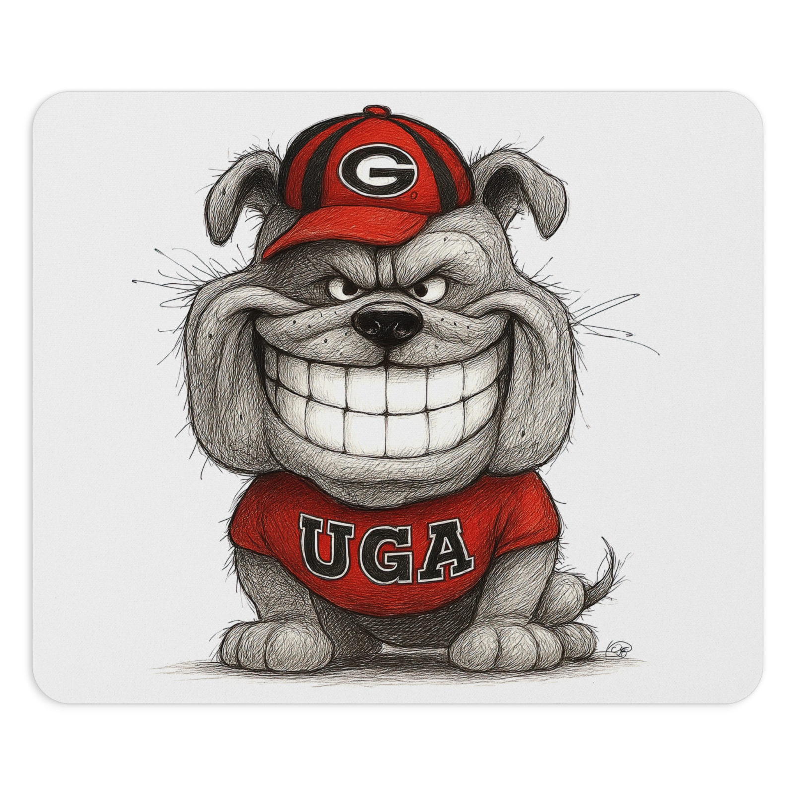 Georgia Bulldogs Line Art Mouse Pad – 9.5"x8" Waterproof Fun UGA Bulldog Design