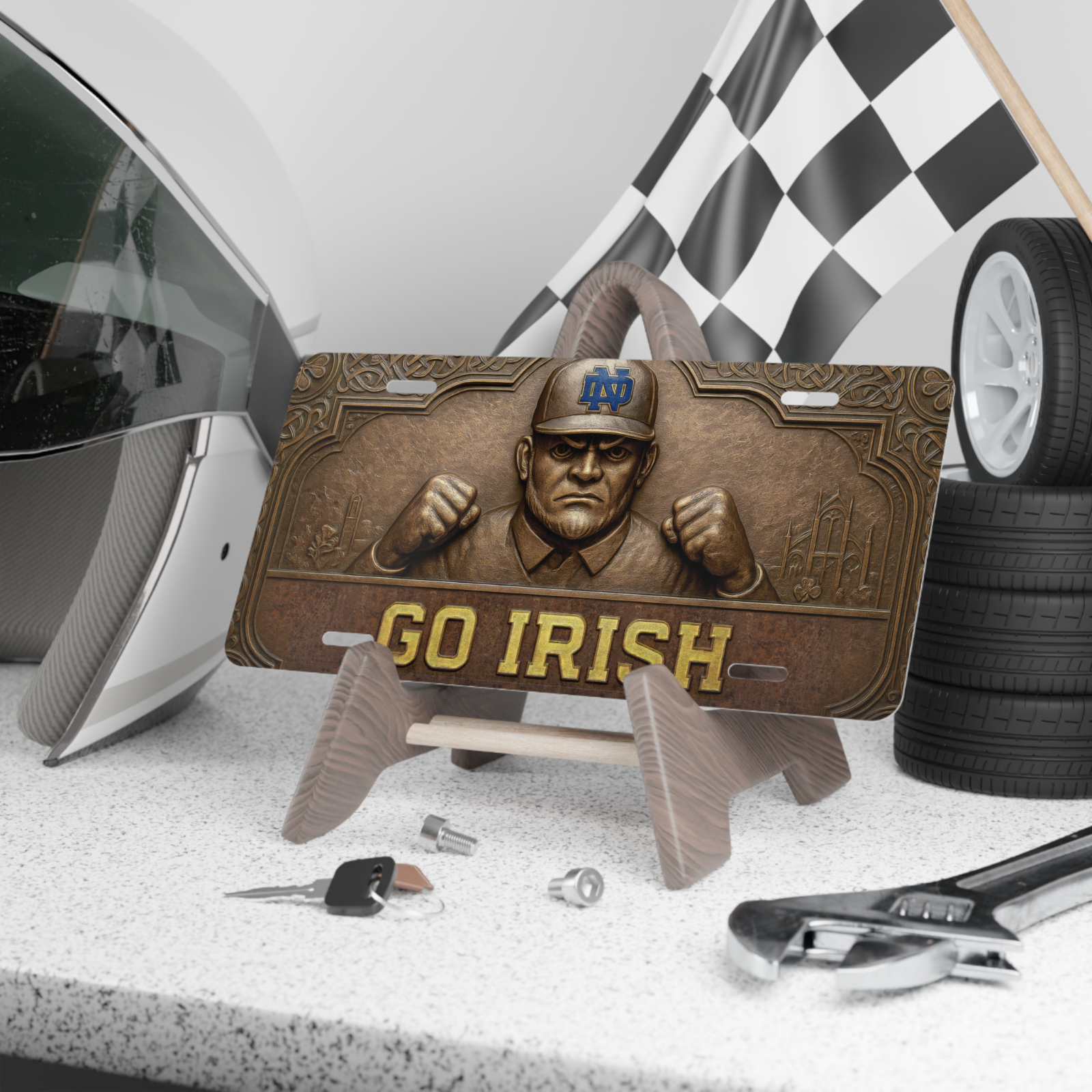 Notre Dame Fighting Irish License Plate 6"x12" Car Tag | Flat Plate for Fans