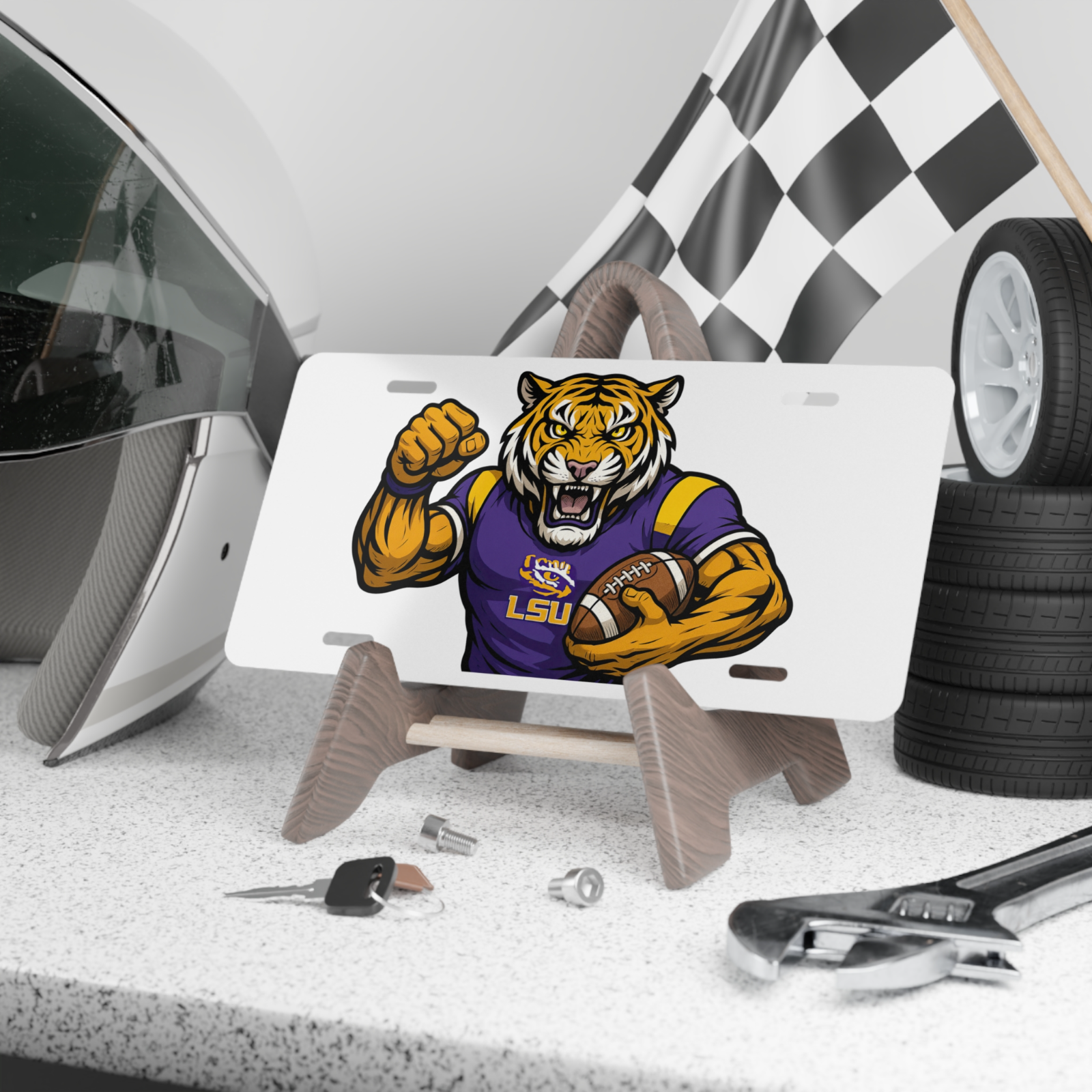 LSU Tigers License Plate | 6"x12" Car Tag | Mike the Tiger Front Plate for Fans