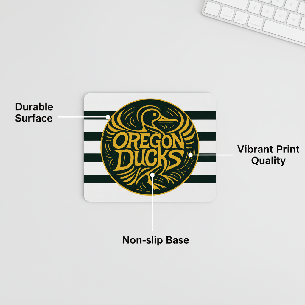 Oregon Ducks Fan Mousepad Desktop Computer Accessory