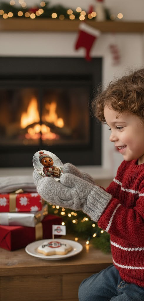 Ohio State Buckeyes Christmas Ornament 3.5" Ceramic Double-Sided Xmas Decoration