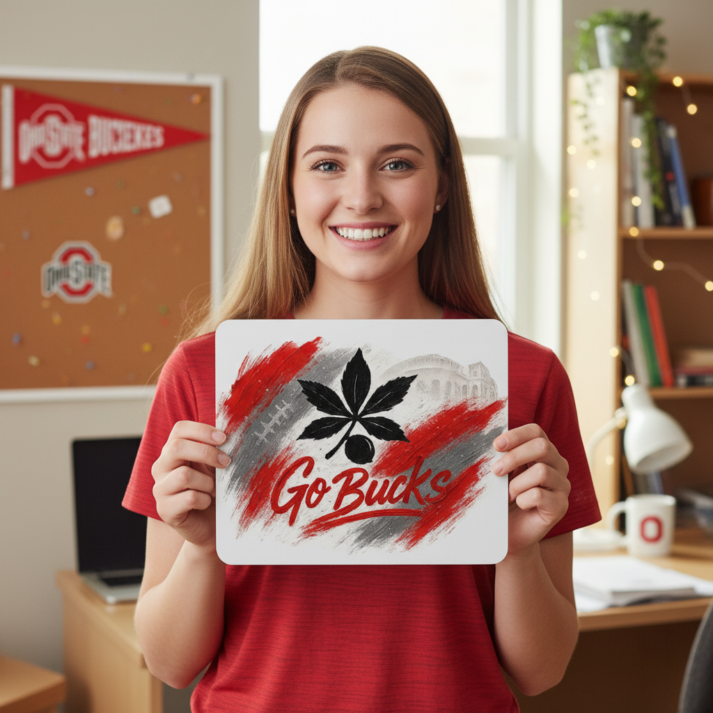 Ohio State Buckeyes Mouse Pad 9.5"x8" | Go Bucks Fan Gift - Desk Accessory