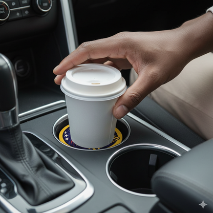 LSU Tigers Car Coasters 2-Pack | Car Cup Holder Inserts Geaux | Waterproof