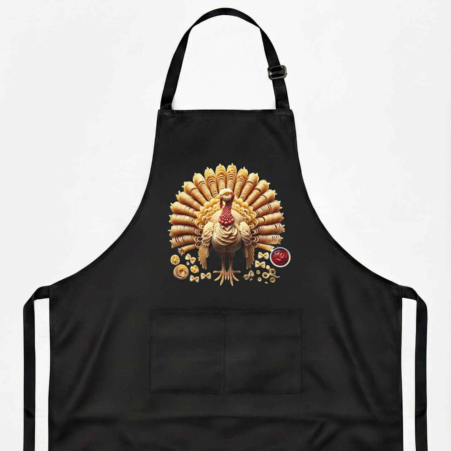 Pasta Animal Chef Apron Black Bib Adjustable Pockets Funny Kitchen Cook Gift