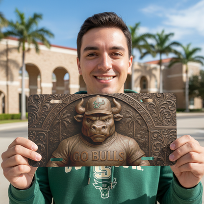 USF Go Bulls Fan License Plate - Flat Metal Car Tag for South Florida