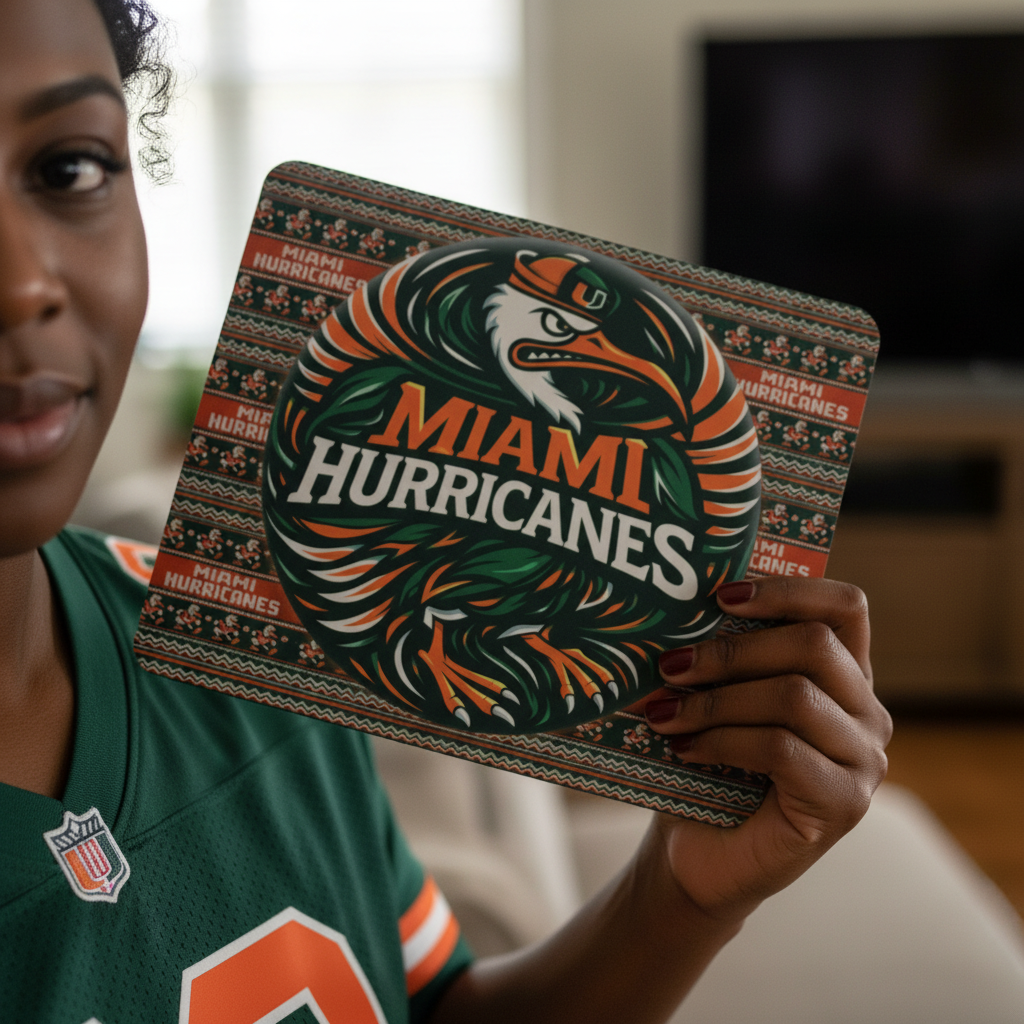 Miami Hurricanes Mouse Pad - The U Design 9.5"x8" | Go Dawgs! UGA Fan Gift