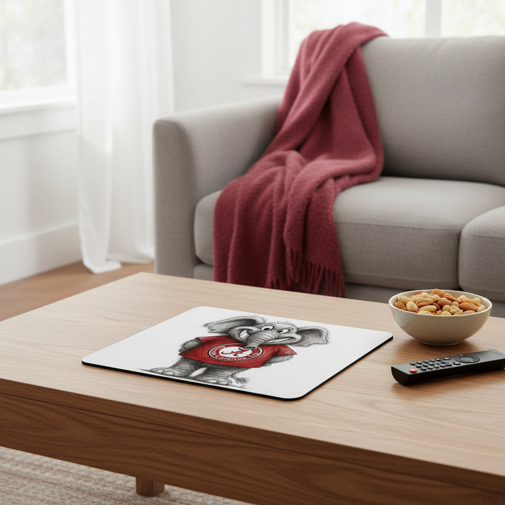 Alabama Crimson Tide Line Art Mouse Pad – 9.5"x8" Waterproof | Roll Tide Gift