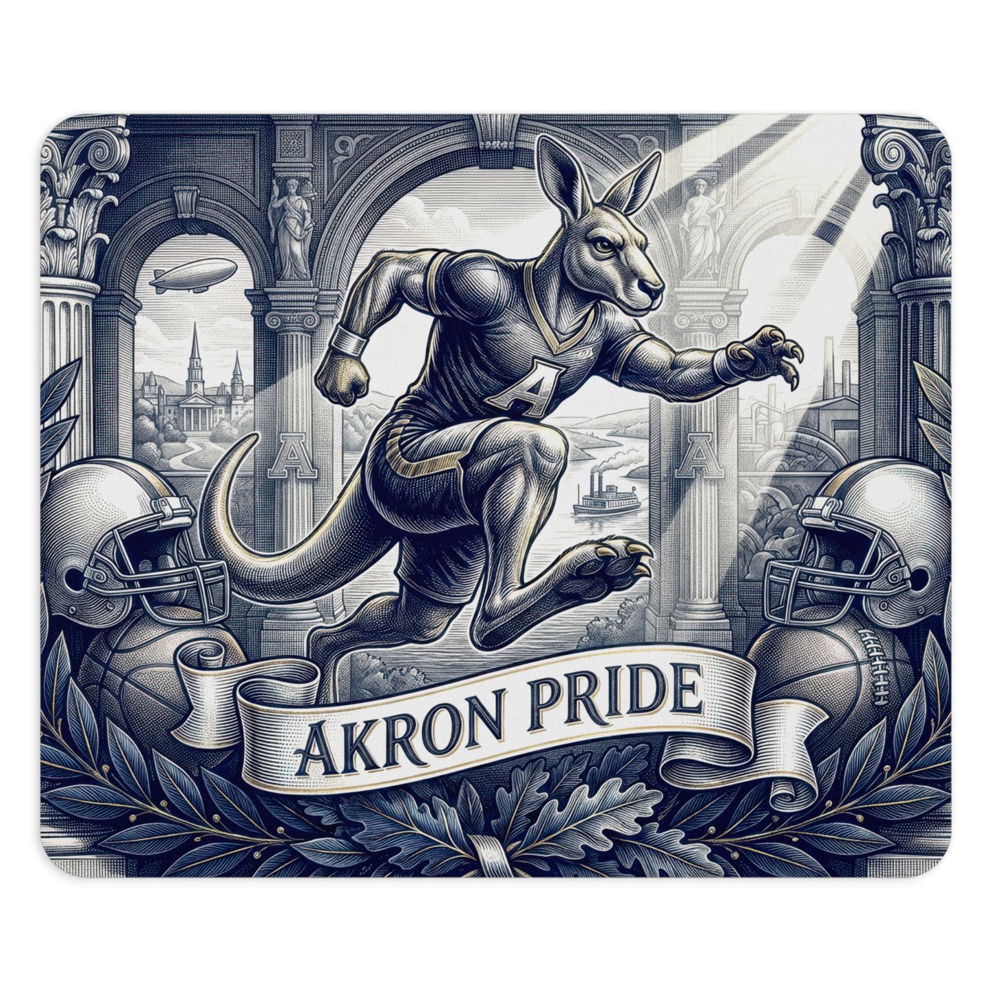 Regal Roo Akron Pride Mouse Pad - 9.5" x 8" Akron Zips Sports Office Desk Mat