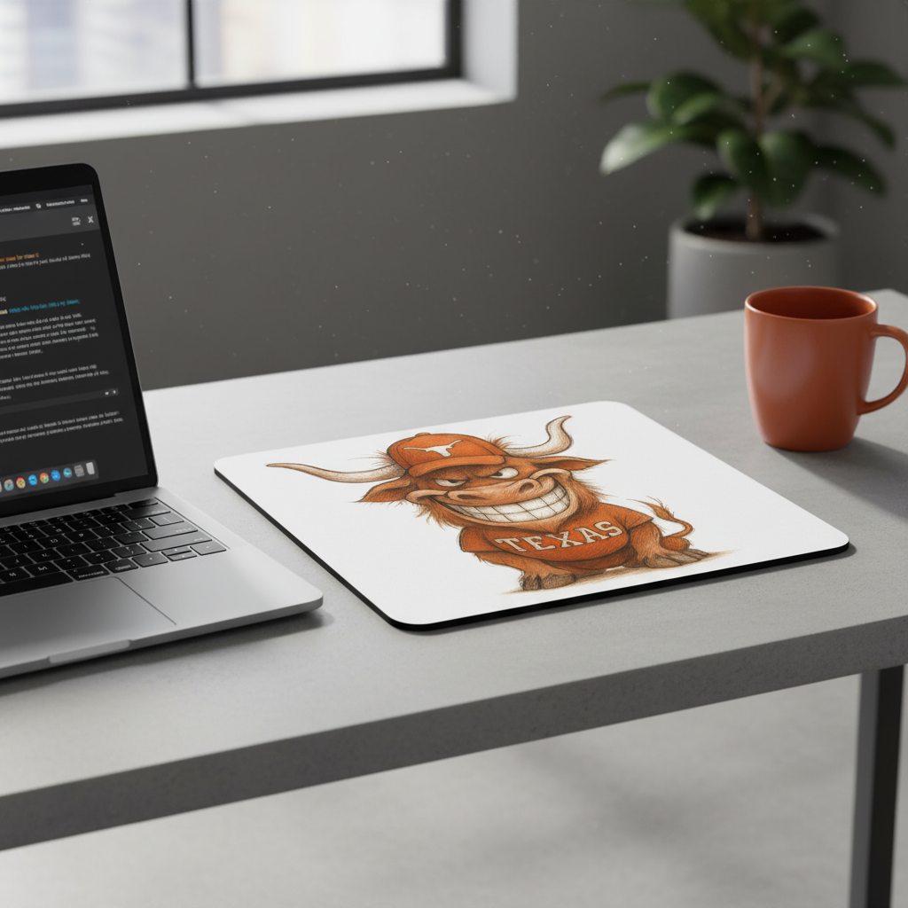 Texas Longhorns Mouse Pad 9.5"x8" Hook 'em Horns Fan Gift - Desk Accessory