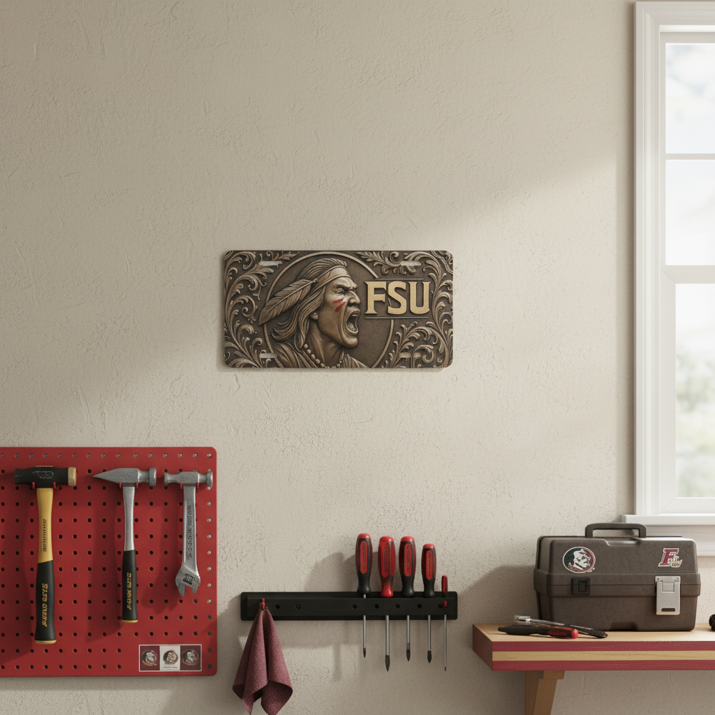 FSU License Plate 6"x12" Aluminum Car Tag | Metal Front Plate for Fans | Flat - Beyond Lines