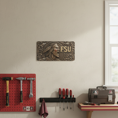 FSU License Plate 6"x12" Aluminum Car Tag | Metal Front Plate for Fans | Flat - Beyond Lines