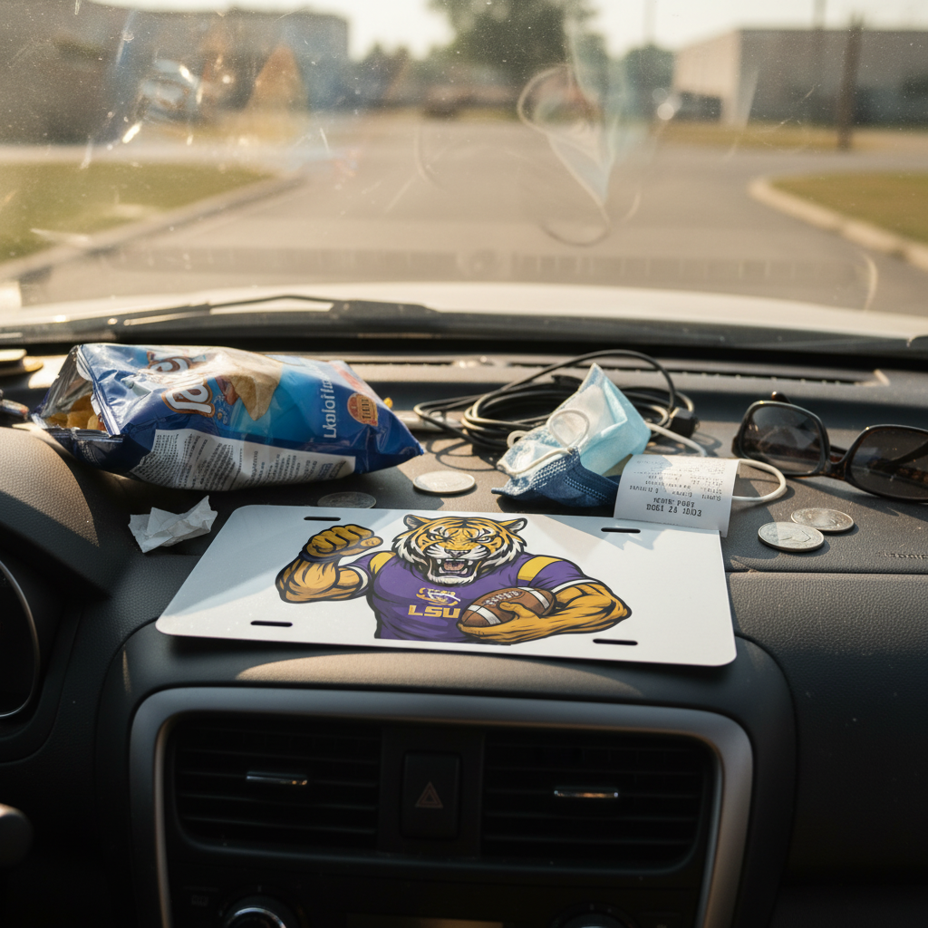 LSU Tigers License Plate | 6"x12" Car Tag | Mike the Tiger Front Plate for Fans