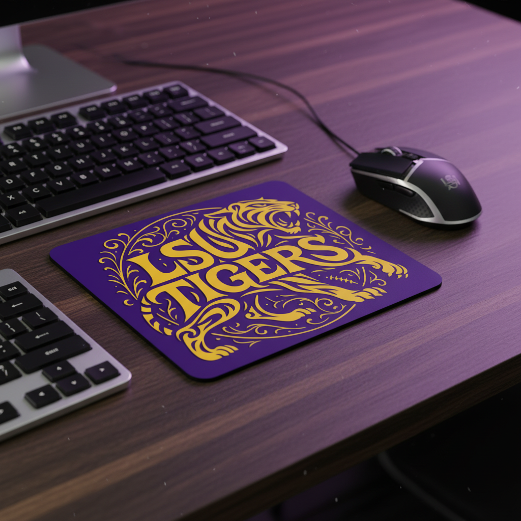 Geaux Tigers Mouse Pad 9.5"x8" Louisiana Faithful Fan Gift - Desk Accessory