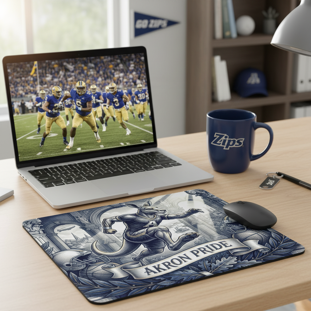 Regal Roo Akron Pride Mouse Pad - 9.5" x 8" Akron Zips Sports Office Desk Mat