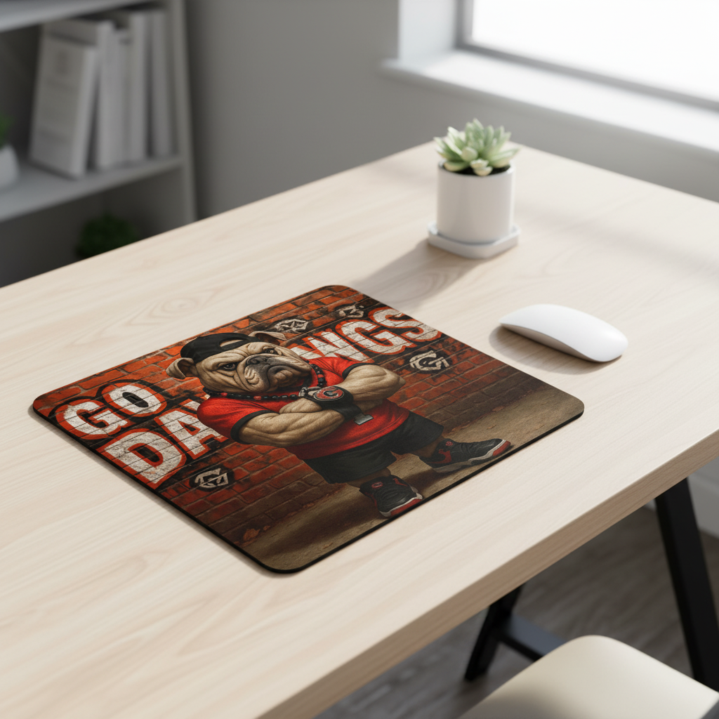 GA Dawgs Graffiti Mouse Pad - Non-Slip Desk Mat for Georgia Fans 9.5"x8"