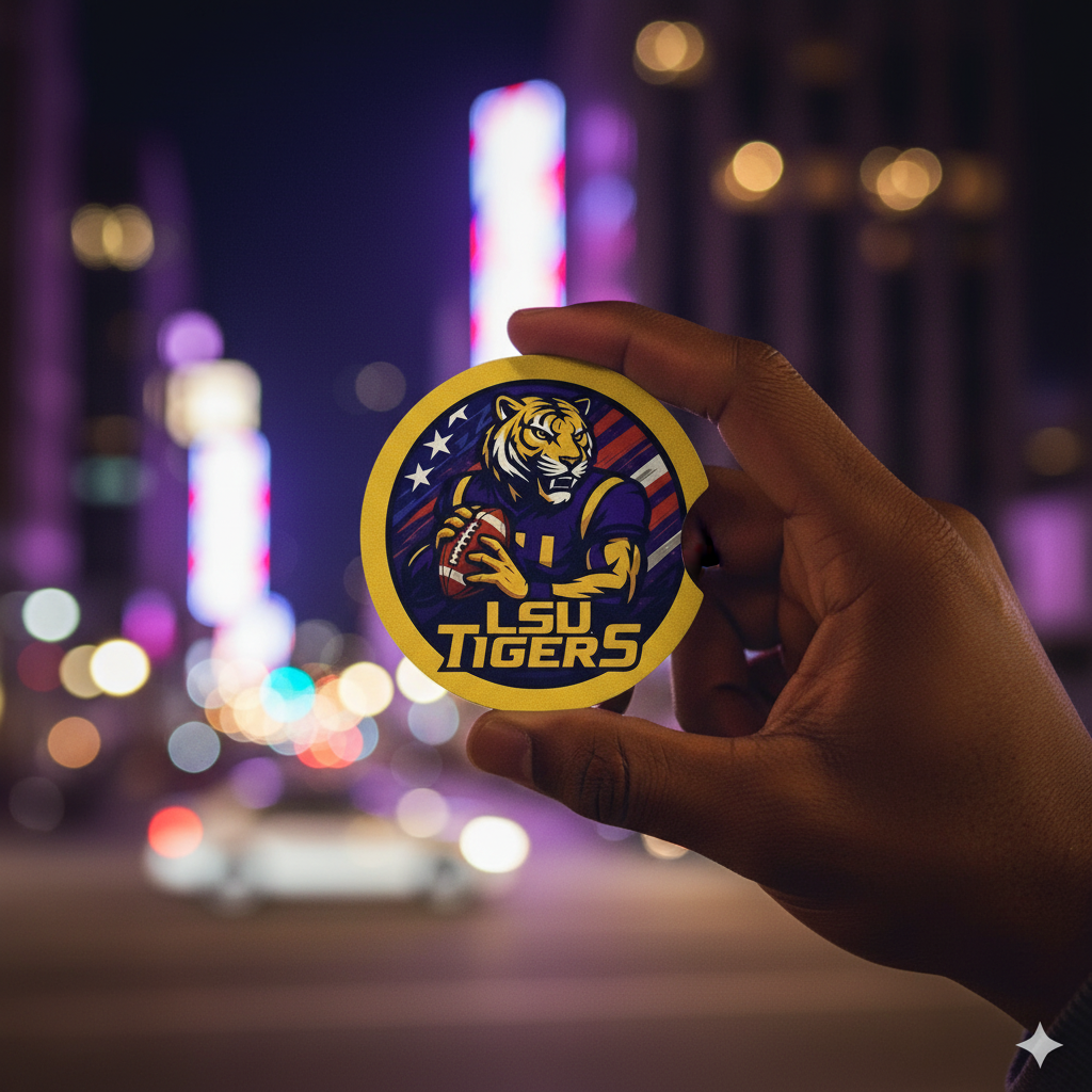 LSU Tigers Car Coasters 2-Pack | Car Cup Holder Inserts Geaux | Waterproof