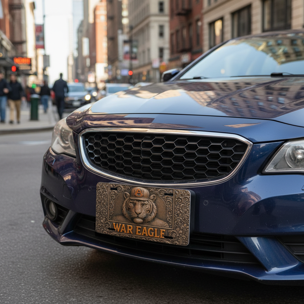 Auburn Tigers License Plate 6"x12" Flat Car Tag | War Eagle Tiger Car Tag