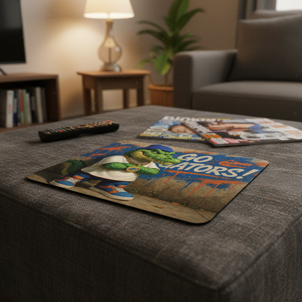 Go Gator Swag Mouse Pad - Street Style Alligator - Orange & Blue Desk Access