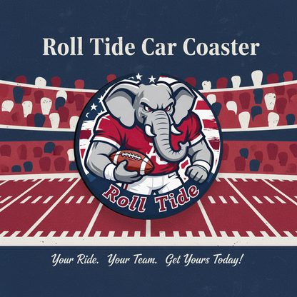 Roll Tide Car Coasters 2-Pack | 2.75" Crimson Elephant Cup Holder Inserts