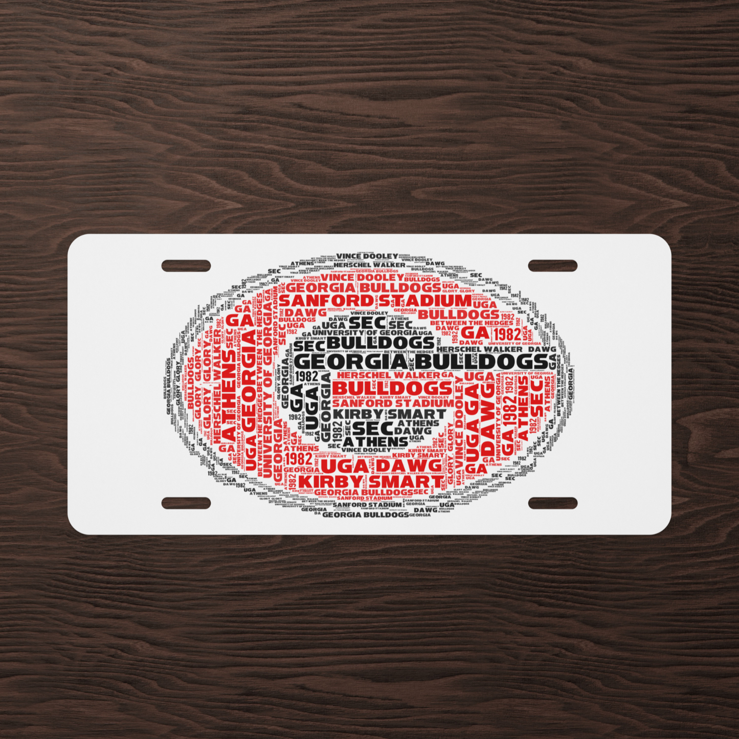 Georgia Bulldogs Words License Plate | UGA Dawgs G Pride Tag