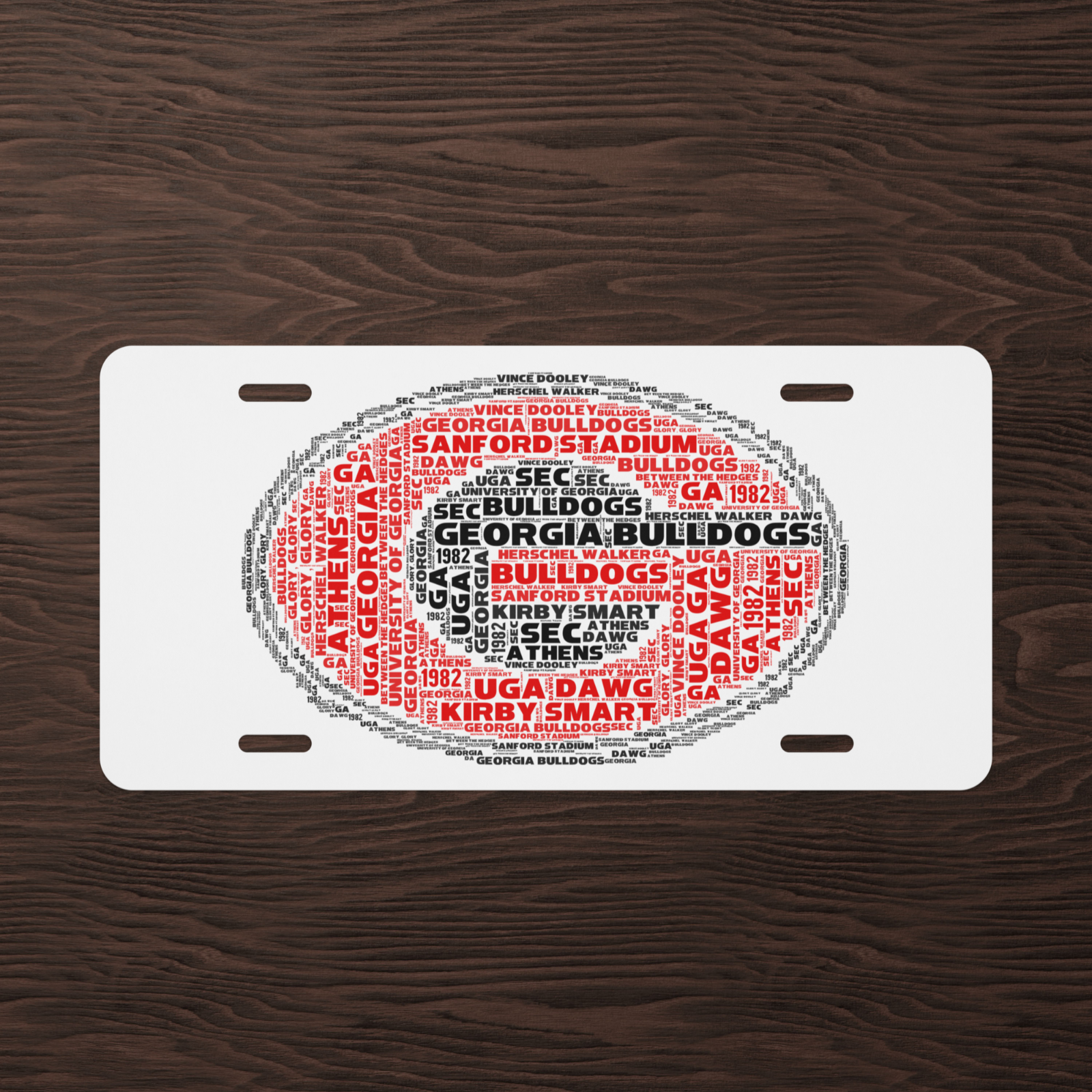Georgia Bulldogs Words License Plate | UGA Dawgs G Pride Tag