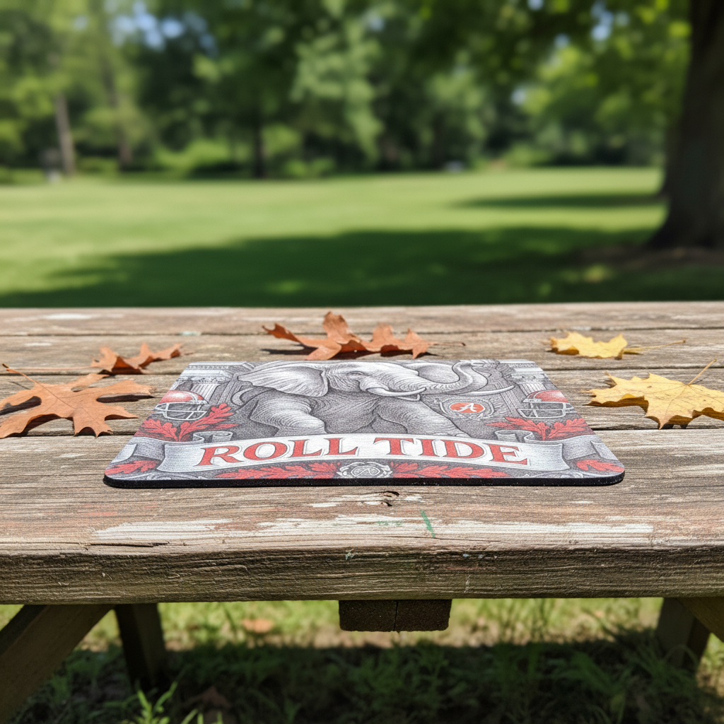 Roll Tide Mouse Pad 9.5"x8" • Crimson & Gray Desk Mat • Non-Slip Gaming Gift