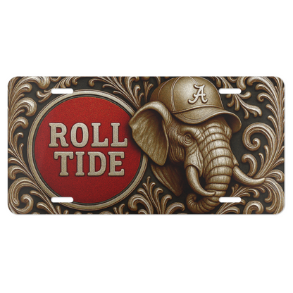 Alabama Roll Tide Fan License Plate 6"x12" Car Tag | BAMA Nation | Not 3D | Flat