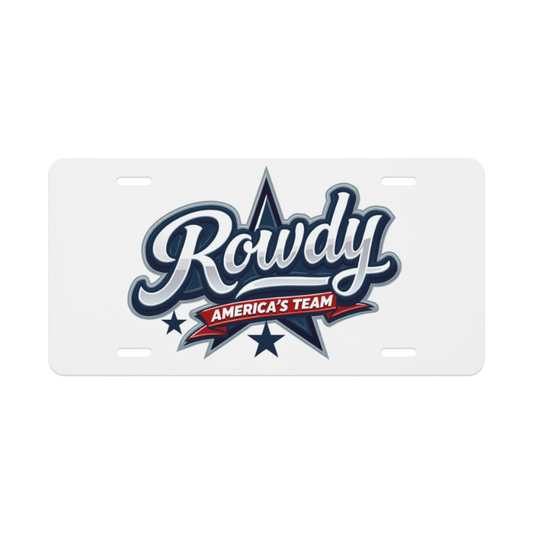 Dallas Cowboys Football Car Tag Gift | Rowdy America's Team Front License Plate