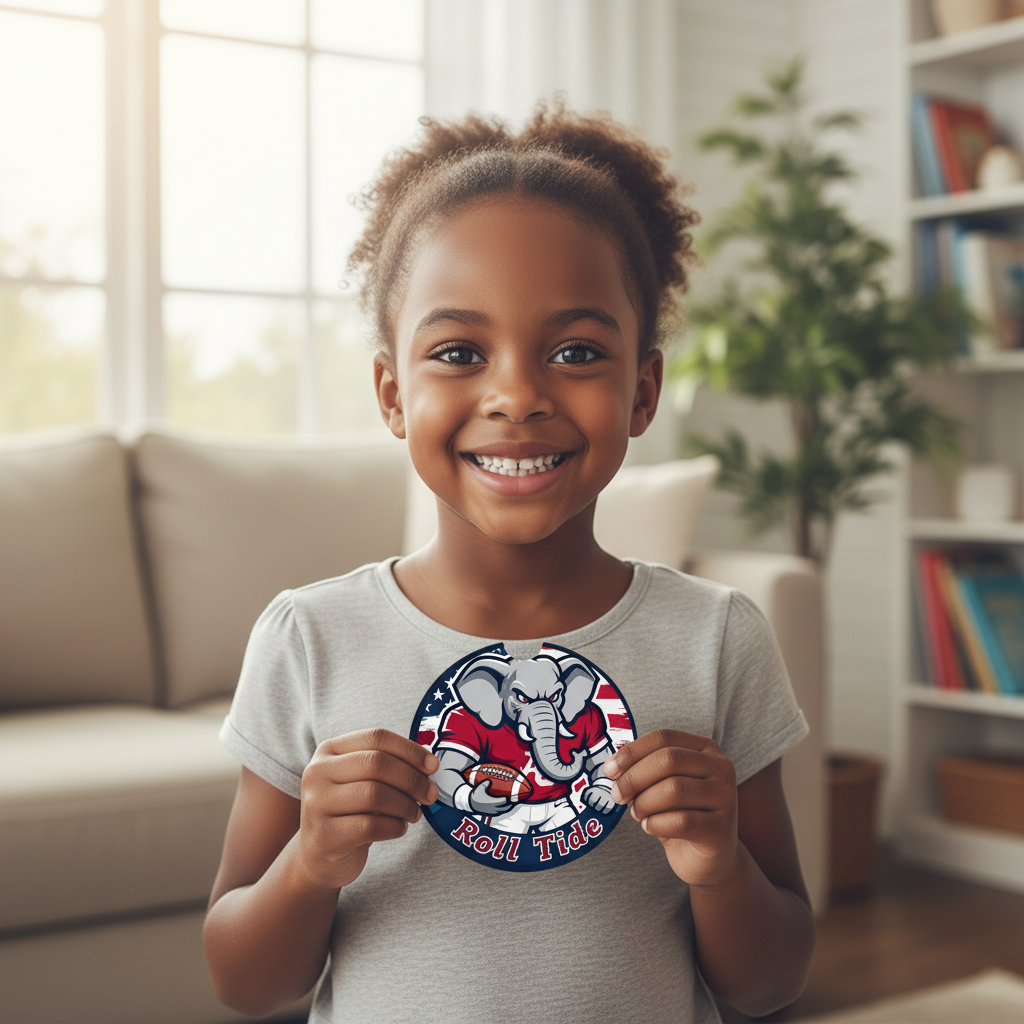 Roll Tide Car Coasters 2-Pack | 2.75" Crimson Elephant Cup Holder Inserts