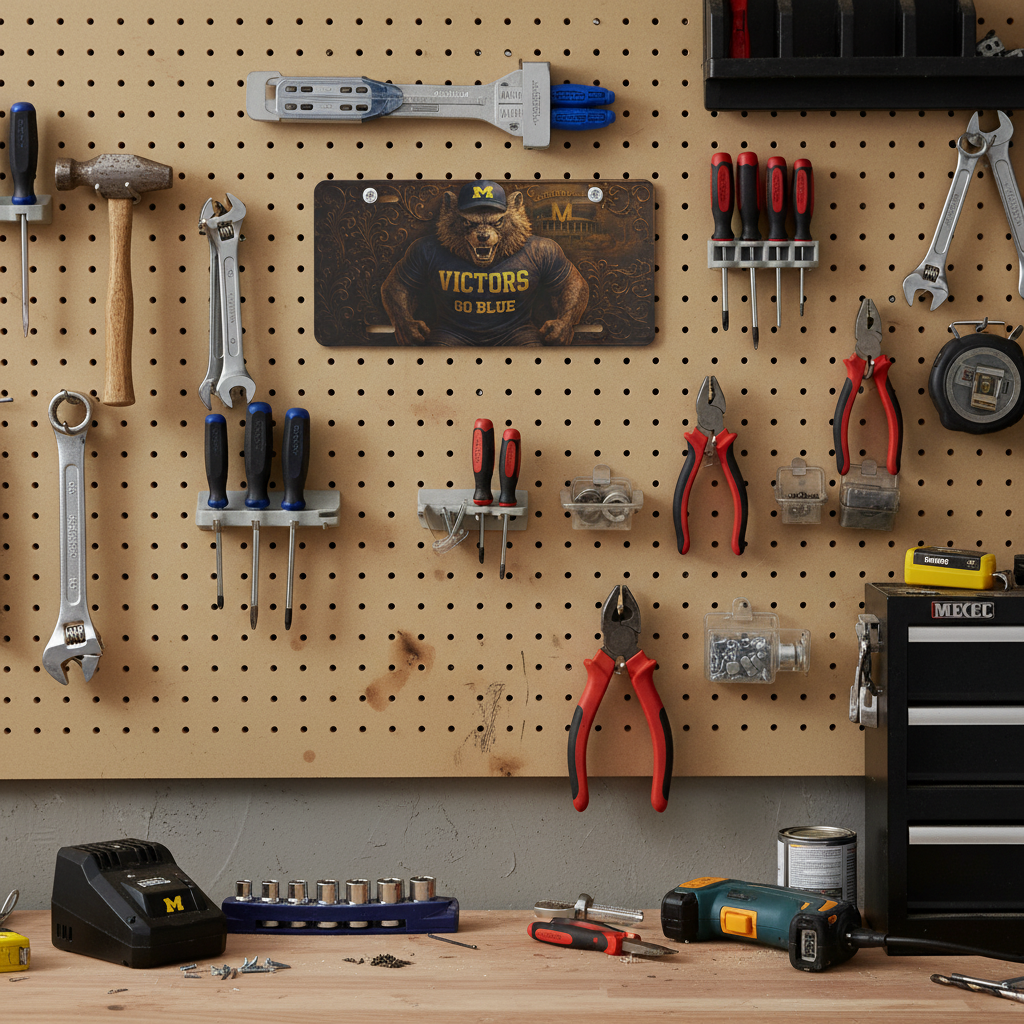 Michigan Wolverines License Plate 6"x12" Aluminum Car Tag | Flat Front Plate