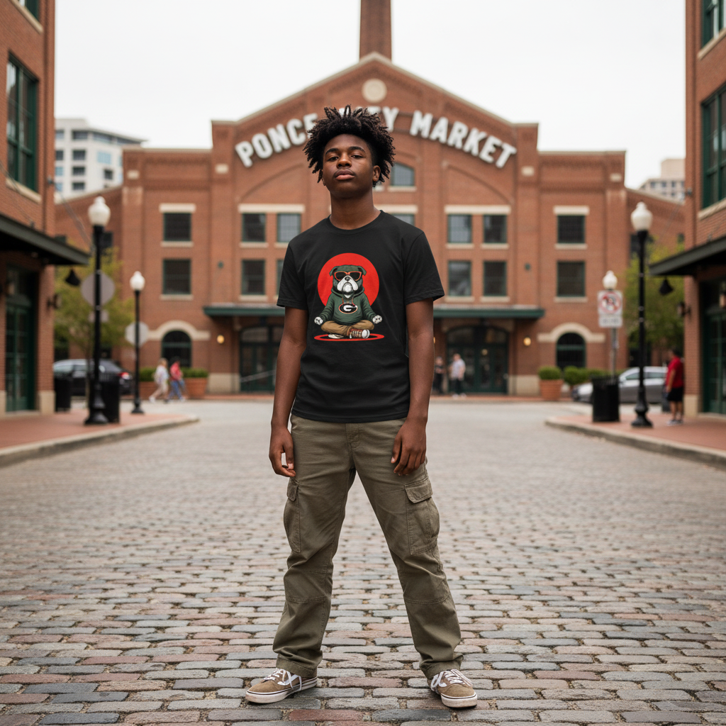 Meditating Bulldog Black Essential T Shirt Funny Graphic Print