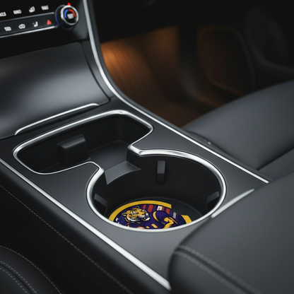 LSU Tigers Car Coasters 2-Pack | Car Cup Holder Inserts Geaux | Waterproof