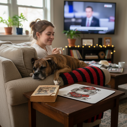 Georgia Bulldogs Line Art Mouse Pad – 9.5"x8" Waterproof Fun UGA Bulldog Design