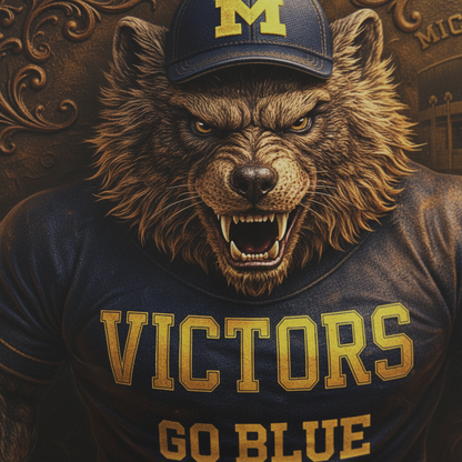 Michigan Wolverines License Plate 6"x12" Aluminum Car Tag | Flat Front Plate