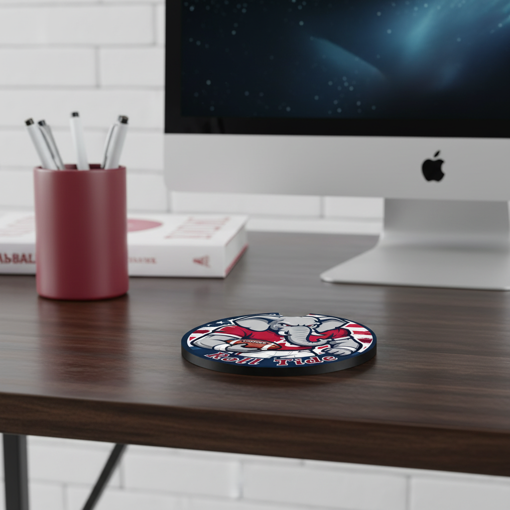 Roll Tide Car Coasters 2-Pack | 2.75" Crimson Elephant Cup Holder Inserts