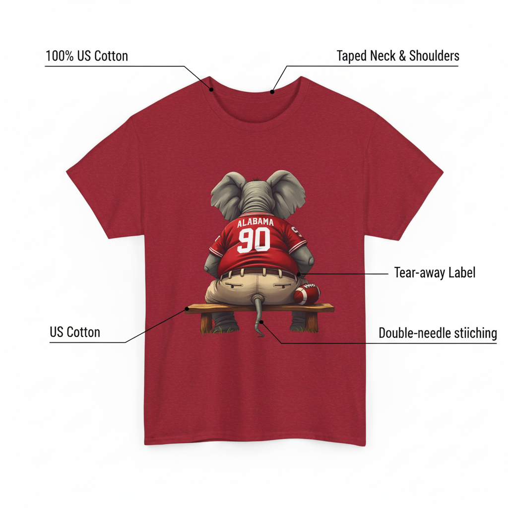 Alabama Football Elephant T-Shirt Roll Tide Game Day Mens Womens Comfort Casual