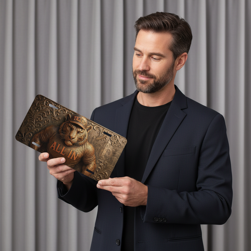 Clemson Tigers License Plate 6"x12" Aluminum Car Tag | All In Tigers | Flat Tag