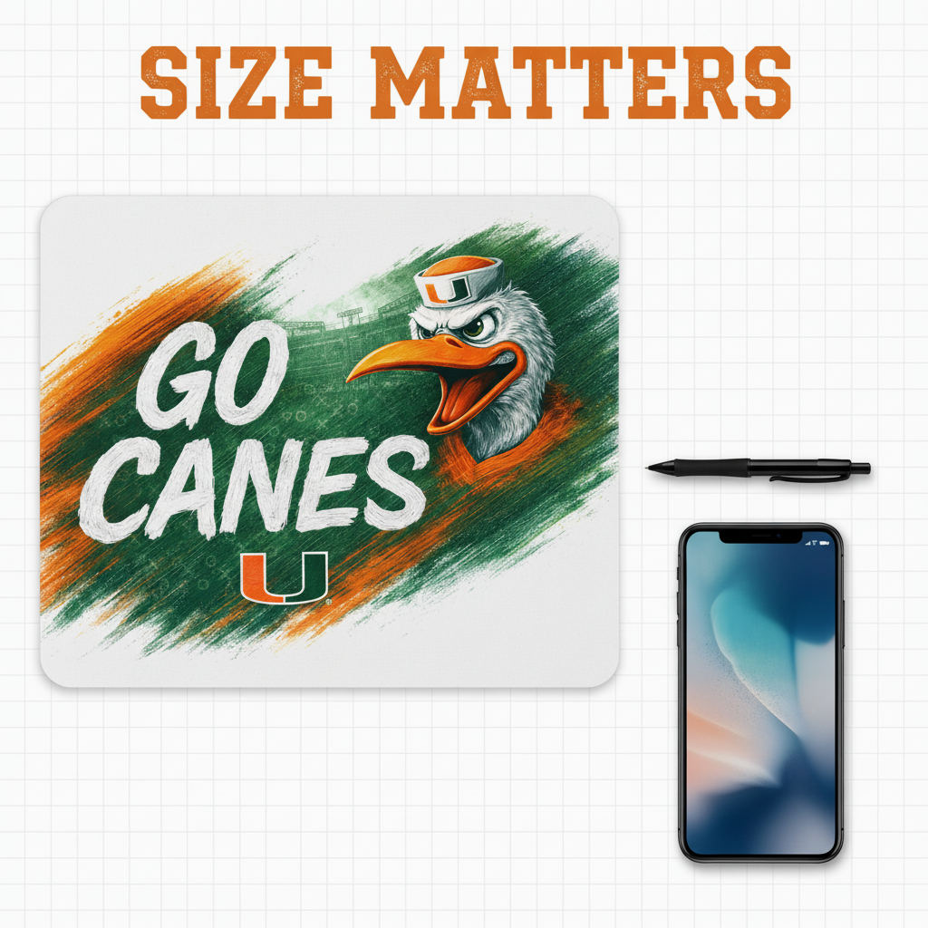 Miami Hurricanes Mouse Pad Sebastian Ibis Go Canes Office Desk Accessory
