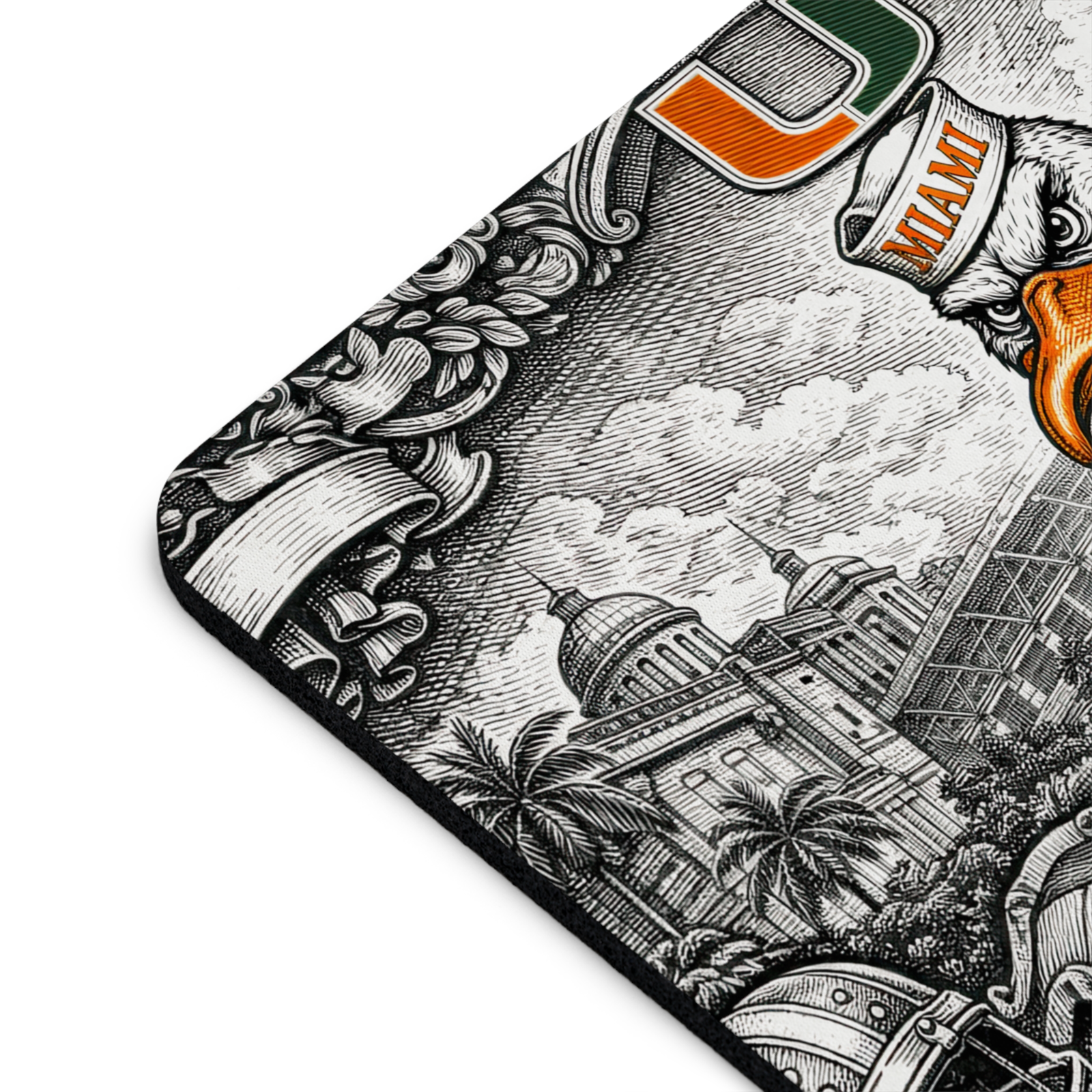 Miami Hurricane 9.5"x8" Mouse Pad Rectangle Non Slip Smooth Surface Gaming Desk