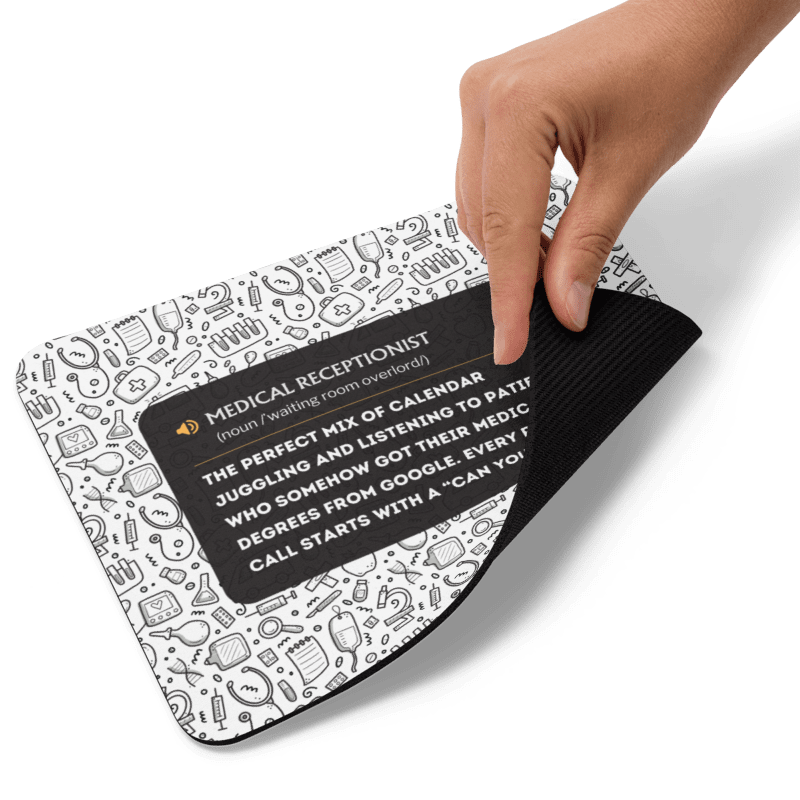 Funny Medical Receptionist Mouse Pad - Non-Slip & Spill-Resistant, Office Gift