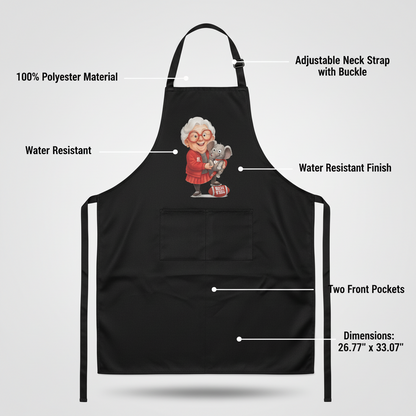 Alabama Crimson Tide Fan Apron - Black Polyester Cooking BBQ Gift with Pockets