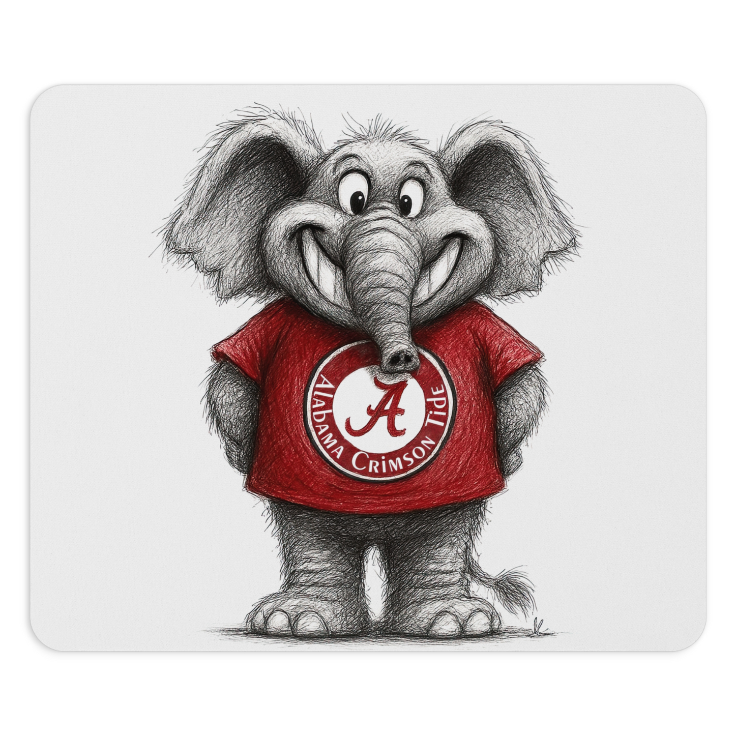 Alabama Crimson Tide Line Art Mouse Pad – 9.5"x8" Waterproof | Roll Tide Gift