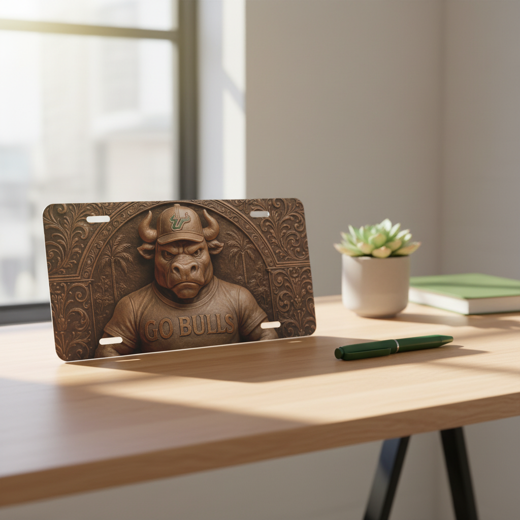 USF Go Bulls Fan License Plate - Flat Metal Car Tag for South Florida