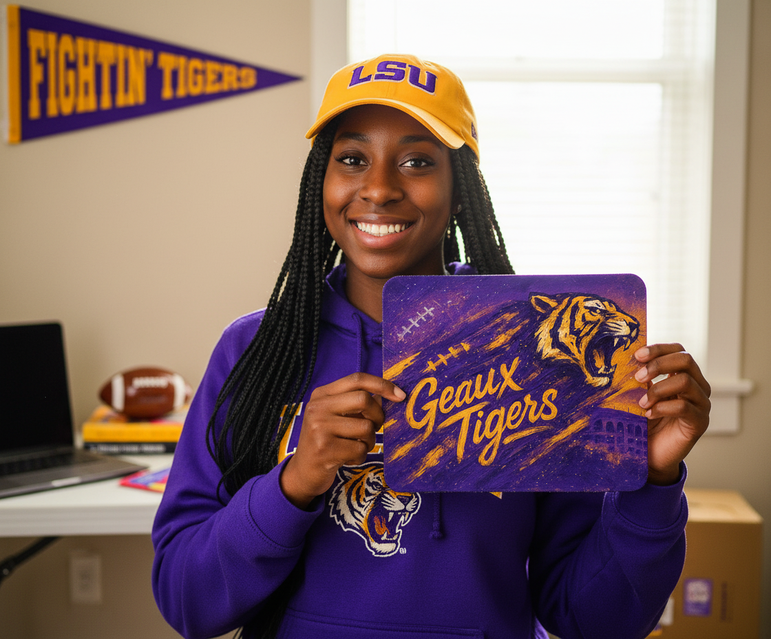 LSU Tigers Mouse Pad – Geaux Tigers Football Desk Mat 9"x7.5"