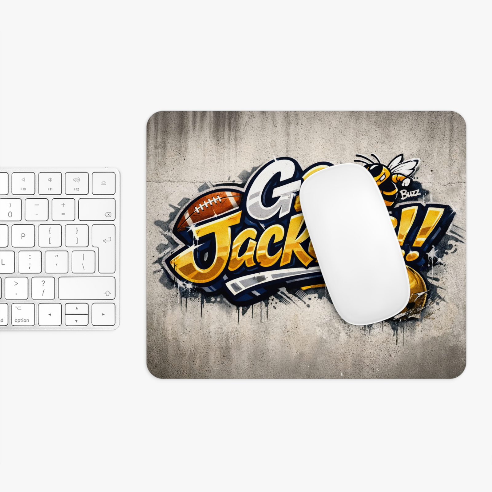 Go Jackets Graffiti Style Mousepad Football Buzz Mascot Desk Mat Fan Gear