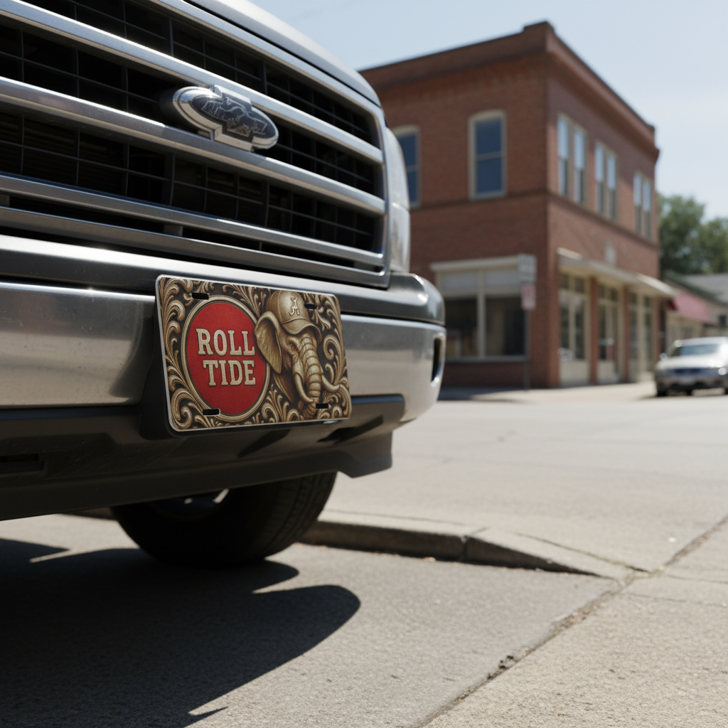 Alabama Roll Tide Fan License Plate 6"x12" Car Tag | BAMA Nation | Not 3D | Flat