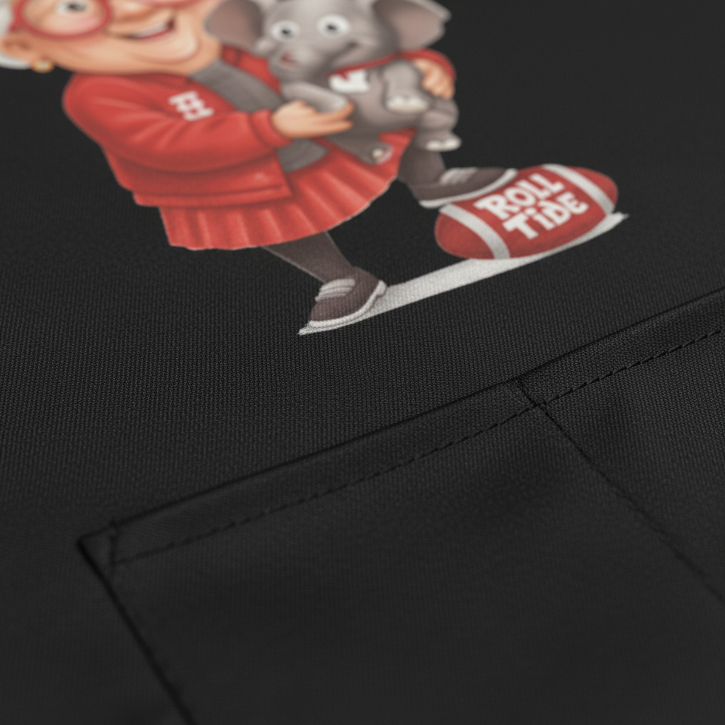 Alabama Crimson Tide Fan Apron - Black Polyester Cooking BBQ Gift with Pockets