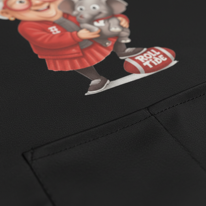Alabama Crimson Tide Fan Apron - Black Polyester Cooking BBQ Gift with Pockets