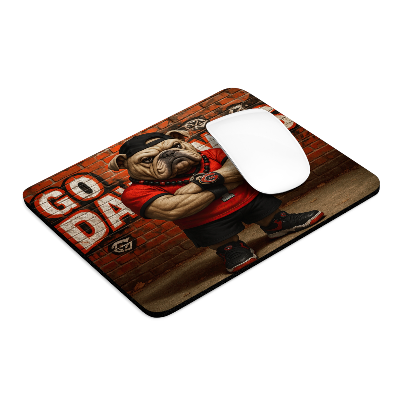 GA Dawgs Graffiti Mouse Pad - Non-Slip Desk Mat for Georgia Fans 9.5"x8"