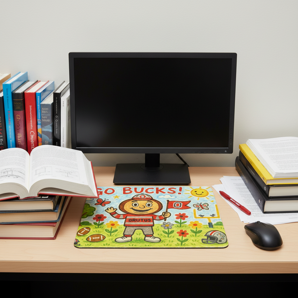 Go Bucks! Fun Kids Mouse Pad for Young Fans - Vibrant Desktop Accessory, 9.5"x8"